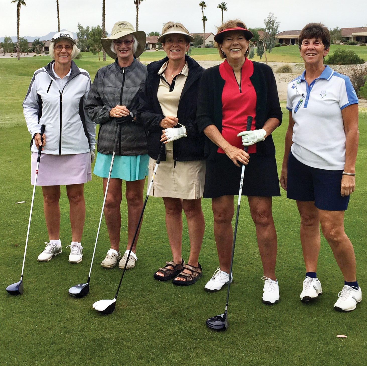 On a cloudy, rainy early morning, the RRLGA had five women who braved the weather. Pat Linderman, Chris Clark, Candy Burtis, Joanne Heiman and Jean DeChristopher were rewarded with beautiful weather after they got through the first few holes. Come on out and join us on Tuesday mornings.