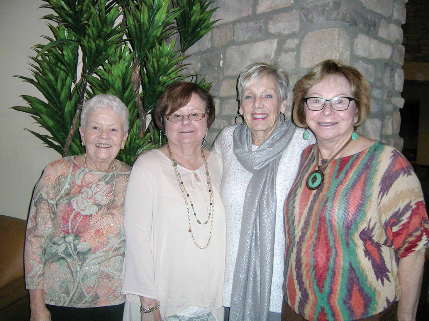 New officers, left to right: Barbara Engelhardt, Ann White, Sandy Christopher and Kay McMurray