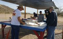 Paul Downey explains some of the finer points of RC Planes to the TV crew.