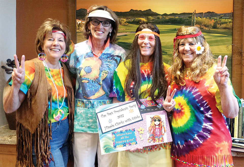 Hippie Chicks Past Presidents:  Joanne Heiman, Dee Lee, Candy Burtis and MaryLou Walton