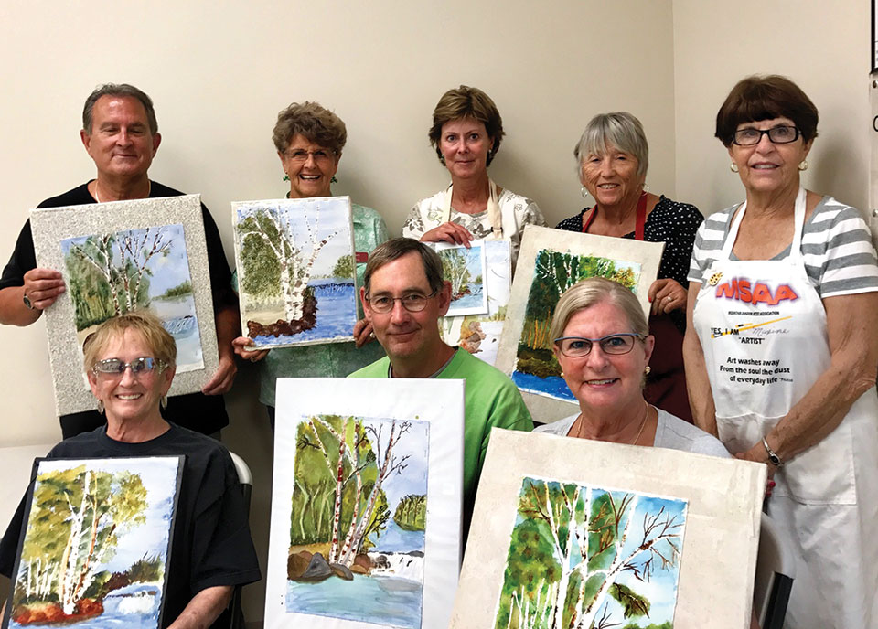The wonderful results of the students in Maxine’s watercolor class.
