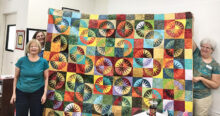 The 2020 Raffle Quilt is finished, and tickets are available for sale. Pictured are Jodie Spillar, Joanne Johnson, and Susie Klopp, three members of the committee who made the quilt. Other members included Diane Bohmert, Lou Downey, Deb Ellis, Karn King, Donna Payne, Barbara Renthal, Kathy Riggs, Liz Seaman, Dottie Welsh, and Sharon White.