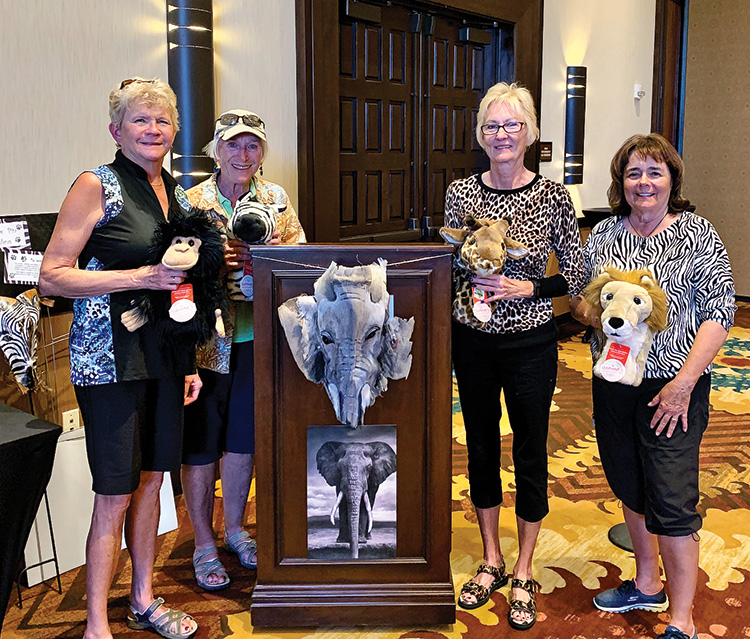 The winners who got to take home the golf head covers were (left to right): Linda Valli, Kathy Remaley, Jeanie Bales, and Pati Palumbo.