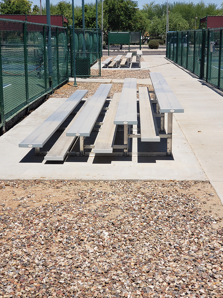Pickleball Benches and Bleachers Robson Ranch Views