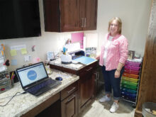 Pam Dunfee in her home craft room
