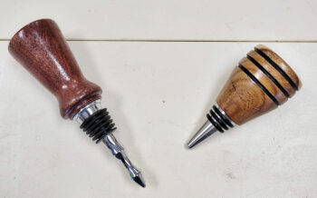 We have bottle stoppers made from mesquite wood with the U.S. Coast Guard emblem.