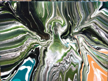An acrylic pour by Linda Luttrell