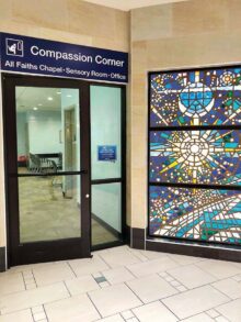 The Compassion Corner provides a space for special needs travelers who need a sensory break from the airport environment.