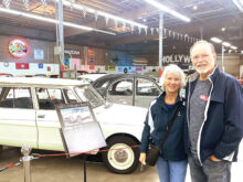 Nanci and Dave Bounds with a 1971 Citroen Ami 8