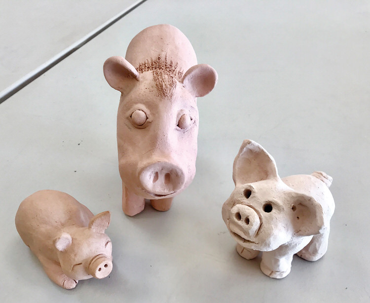 Handcrafted piglets