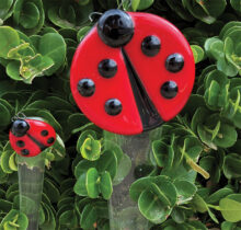 Ladybugs garden stakes by Doris Betuel