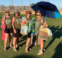 These ladies are ready for the beach, and maybe a round of golf. Linda Walker, Kim Hagood, Jan Stocek, and Barb Wilson