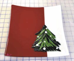 Two-toned tray with Christmas tree by Cathy Rodine