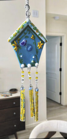 Birdhouse wind chimes by Donna Rhodes