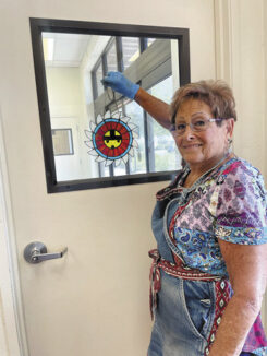 Sandi Martin and her beautiful Sun Kachina Medallion
