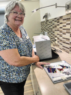 Linda Millard working on her new project—we can't wait to see it!