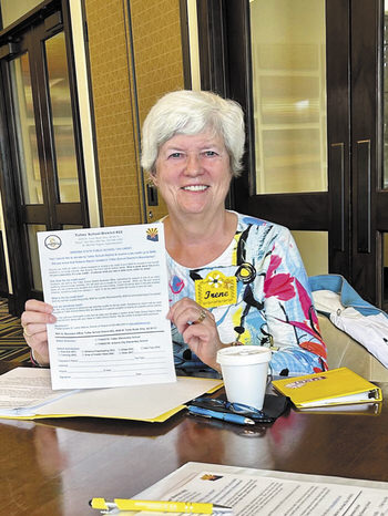 Irene Dymerski shared education on allocating local taxes for local schools.